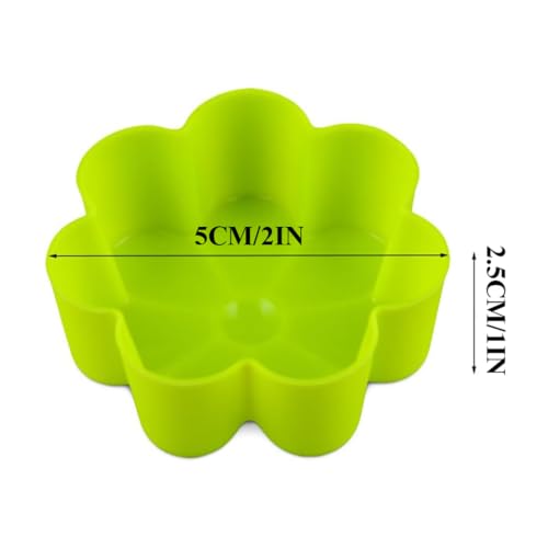 36 PCS Flower Shaped Baking Molds Silicone Food Grade Non Stick Mini Trays for Cupcakes Puddings Chocolates Must Have for Creative Kitchen Fun(6 Colors) - color: Daisy2