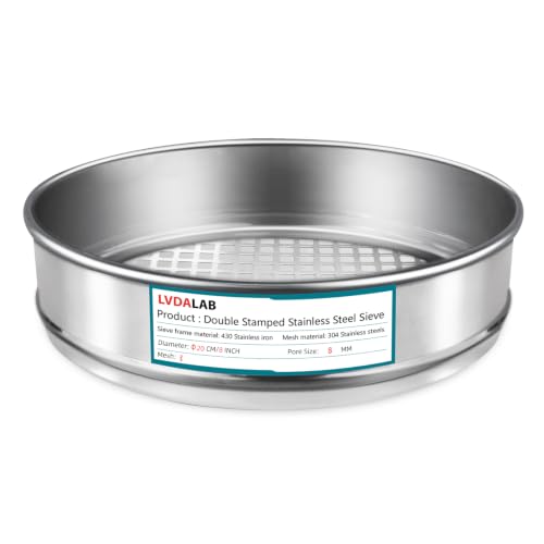 7.9" (20cm) 304 Stainless Steel Lab Sieve, 3 Mesh (8mm) Screen Sifter - size: 3Mesh(8mm)/Ф7.9in