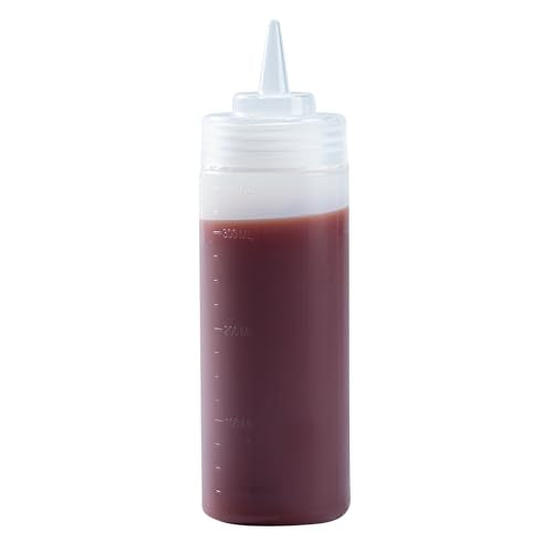 Restaurantware 12 Ounce Condiment Squeeze Bottle 1 With Lid Plastic Squeeze Bottle - Precison Dispensing Tip Flexible Clear Plastic Squeeze Bottle For Sauces For Sauces Spreads Or Condiments - size: 12 Ounces