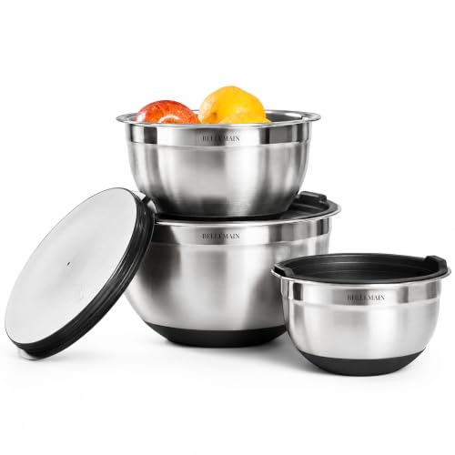 Bellemain Stainless Steel Mixing Bowls with Airtight Lids Set - Set of 3 - size: 3 Piece