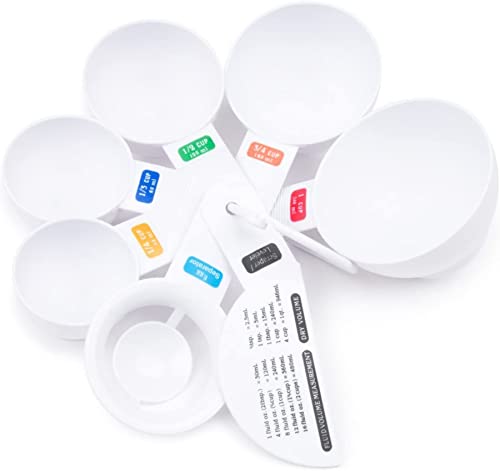 Fox Run Measuring Set, 7 Piece Plastic Measuring Cup Set With Egg Separator and Leveler, White, 1/4 Cup to 1 Cup - color: White, size: 7 Piece