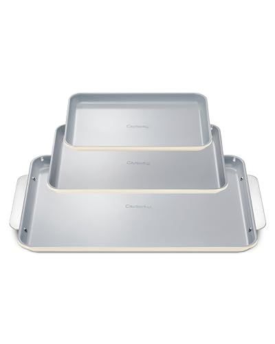 Caraway Non-Stick Ceramic Baking Sheet Trio - color: Cream, size: Baking Sheet Trio