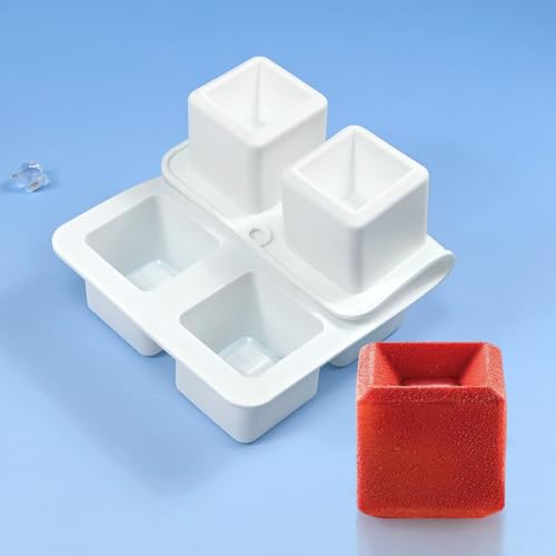 mostsom Silicone Mold Mousse Molds 3D Concave Square Shape Silicone Mould 3D Brownie Pudding Mousse Chocolate Dessert DIY Baking Cake Decoration Tool (F_ Concave Square) - size: F_ Concave Square
