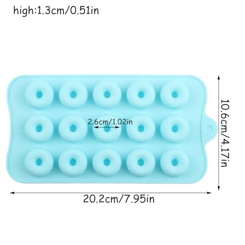 15 Cavity Donut Silicone Candy Molds Set Of 2