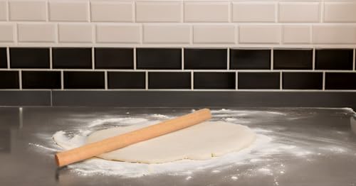 French Wood Baking and Pastry Rolling Pin – 23.6" Long x 1.29" Diameter for Pizza, Pie, Cookie Dough, and Much More - size: 23.75
