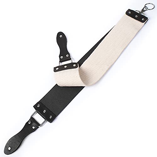 Razor Strop - Barber's Latigo Leather Straight Razor Strop. Dual Strap that will be a Great Addition for Any Straight Razor. PREMIUM LEATHER Strop for Sharpening. (Black Personalized) - color: Black Personalized