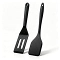 Small Silicone Spatula Set, Heat Resistant Mini Spatula for Serving - color: Black