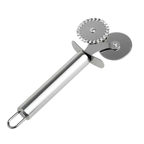 Pastry Ravioli Wheel Cutter, Stainless Steel Double Roller
