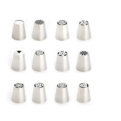 27 Pieces Small Stainless Steel Russian Flower Icing Tips Kit - color: SILVER MRF0059