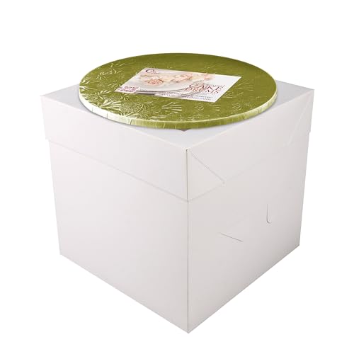 Cakebon Cake Box with Boards 12" Gold Round Smooth Cake Drum 1Pack - size: 12 inch, style: Gold - 2 Pack