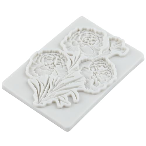 Flower Silicone Mold Peony Rose Carnation Fondant Molds Set of 4 - color: Style Q