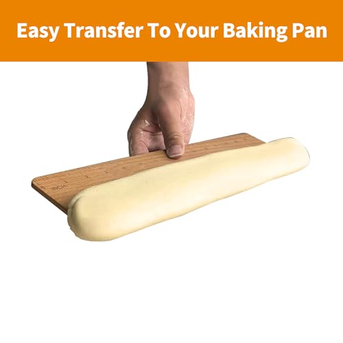 Baguette Transfer Peel, 15 Inch Long, Flipping Board for Baking of French Baguette Bread, Loaves and Ciabatta, Keep Dough in Shape, Made with Food-Grade Premium Beech Wood - size: 15"L x 4.8"W