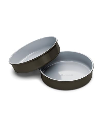 Caraway Non-Stick Ceramic-Coated 9" Circle Pans - color: Black, size: 9 IN (2-Pack)