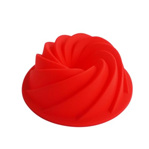4 Inch Fluted Tube Spiral Silicone Cake Pan, Nonstick Baking Mold - size: 4 Inch-Spiral-4 Pack