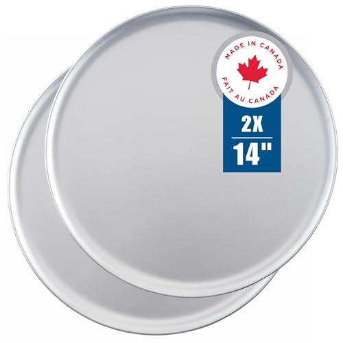 Norjac 14 Inch Pizza Pan, 2 Pack, Round Aluminum Pans, Baking Tray for Oven, Rust-Free, Durable & Long Lasting - size: 14in-2pk