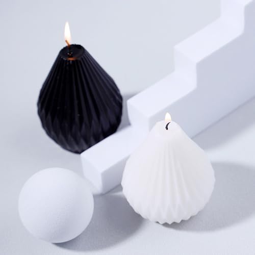 Silicone Candle Molds, 3D Pear Shape Scented Candle Mold, Classic Geometric Design, Colorless, BPA Free, Silicone Molds for Candle Making, DIY, Resin, Wax, Soap, Clay, Chocolate Etc - color: Pear Form
