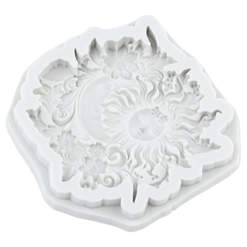 Moon Sun Face Silicone Mold Sun Moon Face Flower Fondant Molds - color: Style G