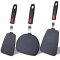 TOTDTDA 3-Pack Large Silicone Spatula Turners for Nonstick Cookware