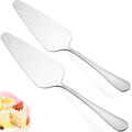 Cake Pie Server, 2 Pack Stainless Steel Pizza Pastry Cake Slicer Server Set, Cake Cutter with Serrated Edges for Kitchen, Restaurants, Wedding, Birthdays and Parties - style: A-Silver 2 Sets