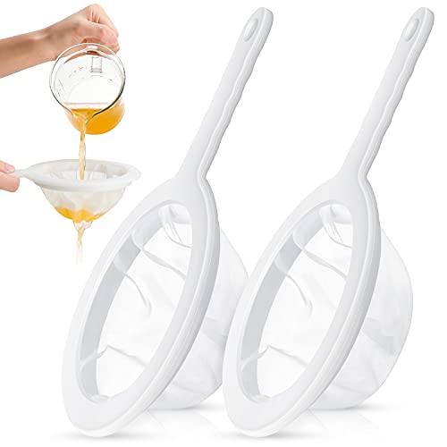 Zopeal 2 Pcs Ultra Fine Mesh Plastic Strainer for Kefir Grain, 80/300 Mesh - size: 80/300 Mesh