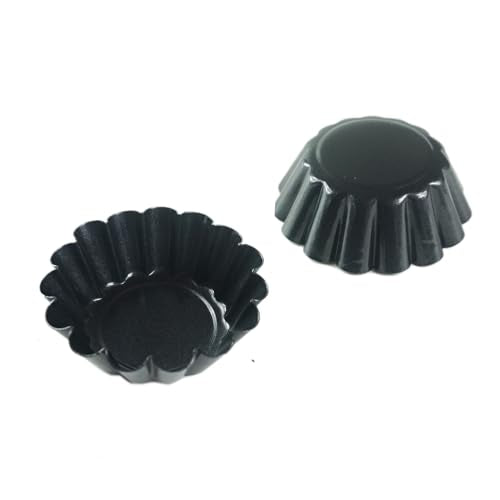 2.6 Inch Egg Tart Pan, Nonstick Fluted Edge Quiche Mold, 12 Pack