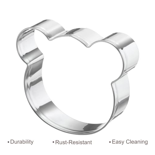uxcell 3pcs Bear Cookie Cutter Set Stainless Steel Fondant Biscuit Cutter