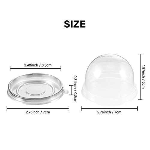Patelai 150 Pcs Mini Cupcake Containers Clear Plastic Dome Boxes, Silver - color: Silver