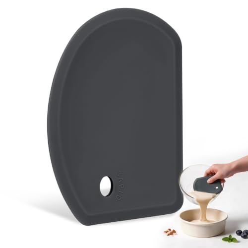 Silicone Dough Scraper with Metal Core Flexible Bowl Scraper Bread Baking - color: Dark Gray