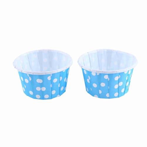100Pcs Polka Dot Baking Cups, Mini Muffin Cupcake Liners (Blue) - color: Blue