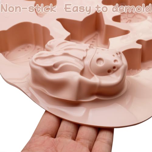 Marine Theme Silicone Mold, Ocean Life Mold for Chocolate Candy Baking - color: Pink-XY078