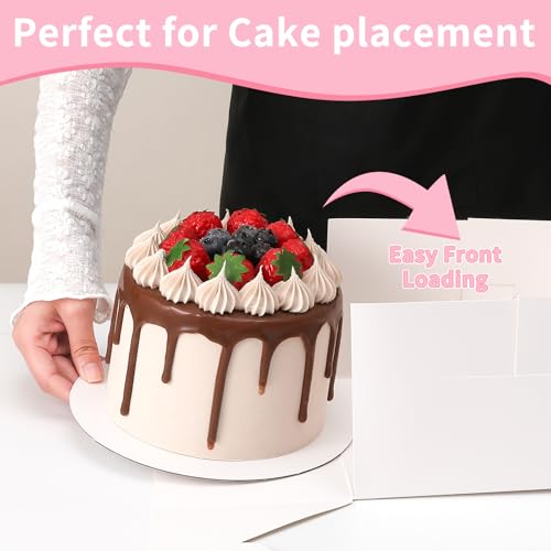 28 Sets 6x6x5 Cake Box, White Cake Box with Window 6" White Cake boxes Round Boards, 6inch Cake Containers with Lids for Easter and Mother's Day Cheesecake, Cakes(6 * 6 * 5inch/28pcs) - size: 6*6*5inch/ 56 pcs