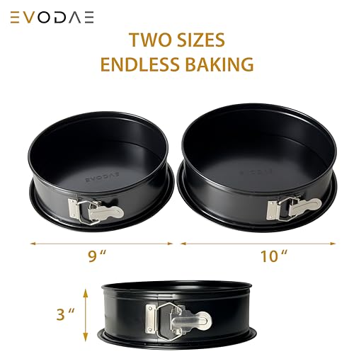 Springform Pan 9 Inch and 10 Inch Set, Nonstick Leakproof Springform Cake Pans, Cheesecake Pan, Removable Bottom, Carbon Steel Baking Pan, Dishwasher Safe, Gift Ready Box
