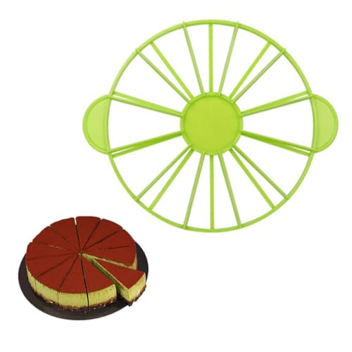 Pie Slicer Marker, Round Cake Slice, Double Sided Cake Portion Marker 10 or 12 Slicers Cheesecake Cutter Divider for DIY Cooking Baking Tool (Green)