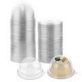 Patelai 50 Pcs Mini Cupcake Containers Clear Plastic Dome Boxes, Clear - color: Clear