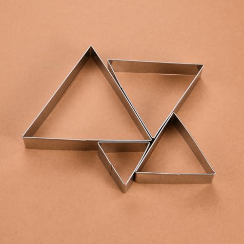 Equilateral Triangle Cookie Cutter Set Large Stainless Steel Geometric Frame Plaque Cookie Cutters Shapes Molds - 1 Inch Depth (4 Sizes) - color: Triangle-60 Degree