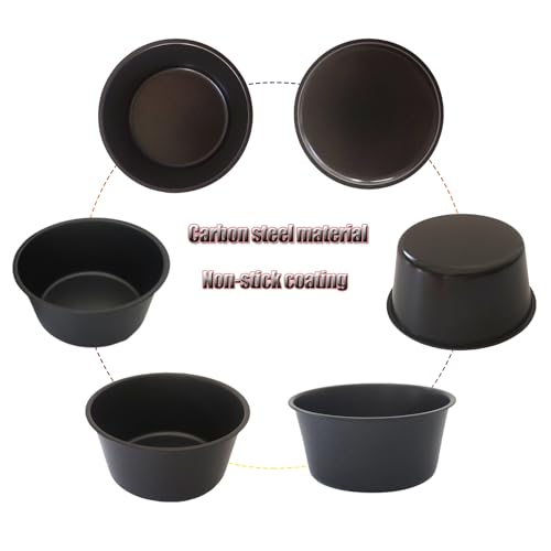 6 Pack Nonstick Popover Pans, 3 Inch Individual Mini Cupcake Tins - size: 3.1" x 1.4"