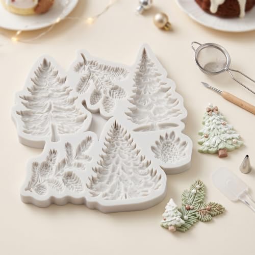 Christmas Tree Silicone Molds Pine Tree Pinecone Fondant Molds - color: Style H