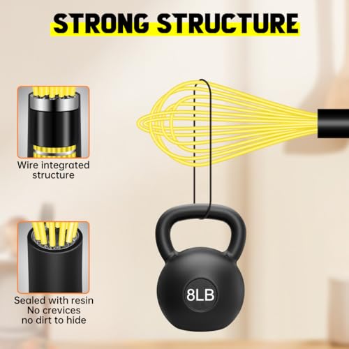 Silicone Whisk,10 Inch Silicone Whisks for Cooking Non Scratch, Kitchen Whisk Heat Resistant (480°F) Perfect for Blending,Whisking,Beating,Mixing.Dishwasher Safe (Yellow) - color: Yellow