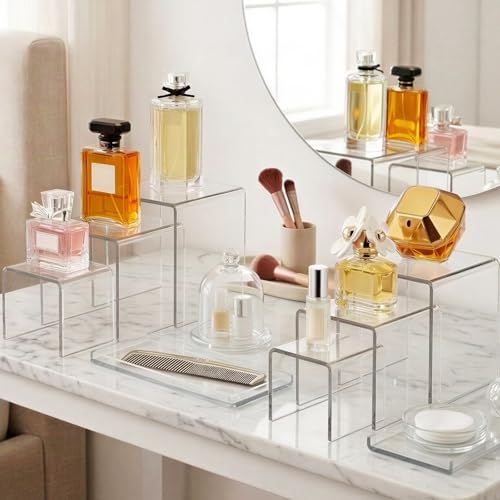 Fixwal 2 Set Clear Acrylic Display Risers Cupcake Stands