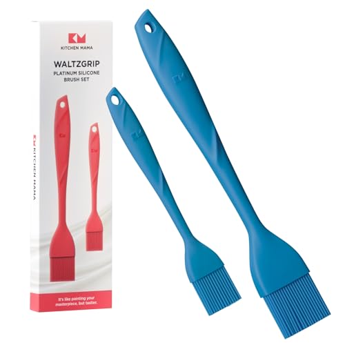 Kitchen Mama WaltzGrip Platinum Silicone Basting Pastry Brush, Blue - color: Blue