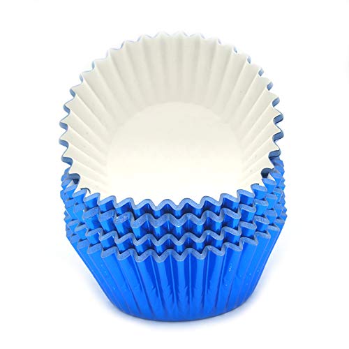 Standard Blue Foil Cupcake Liners Muffin Baking Cups for Party and More, 100-Count - color: Blue