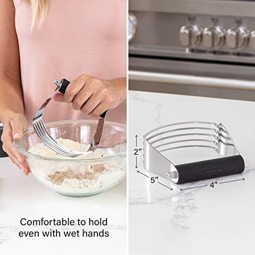 Spring Chef Large Dough Blender For Baking - Durable Pastry Blender - Black - color: Black, size: 4" Large