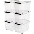 Citylife 82 Quart Large Clear Plastic Storage Bins with Lids 6-Pack - color: Clear White, size: 82 QT-6 Packs