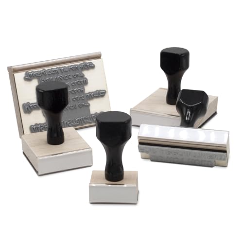 Infusion Traditional Wood Stamp with Black Wood Handle (3" x 3") - size: 3" X 3"