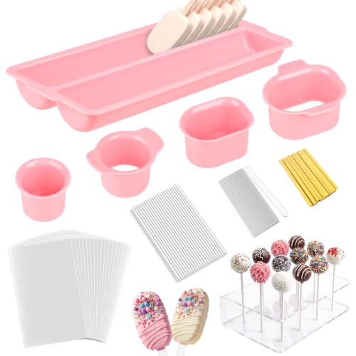 Antner Cake Pop Mold Set Complete Homemade Popsicle Cakesicle Molds - color: Pink