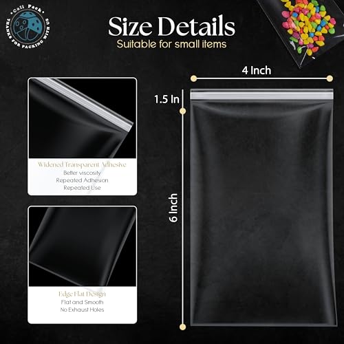 CaliPack 4" X 6" (200 Pack) Cellophane Bags w/Adhesive Self Adhesive, Resealable, Clear Gift Wrap Cellophane Bags Cookies, Treats, Sweets, Candy, Bakery, Art Prints, Photos, Envelopes - color: 4" X 6" (200 Pack)