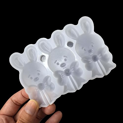 mostsom Cute Rabbit Resin Epoxy Silicone Mold Diy Chocolate Rattle Shaker Lollipop Mould Cake Decorating 2PCS (L_ Rabbit) - size: L_ Rabbit