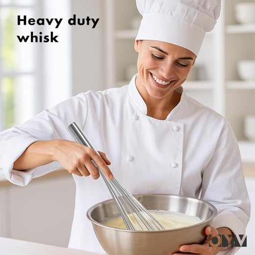 OYV 18/10 Stainless Steel Large Whisk, 17-Inch Heavy-Duty Kitchen Whisk - size: 17 inch silver