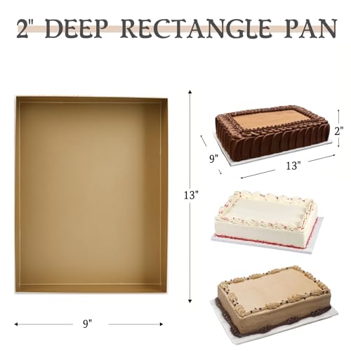 9x13 Cake Pan, 2-Inch Deep Nonstick Baking Pan, Aluminized Steel - size: 9"x13"