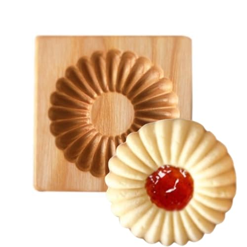 1Pack Wooden Cookie Biscuit Mold Baking Embossed Biscuit Stamp